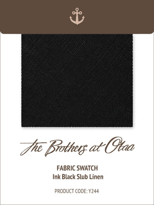 Fabric Swatch (Y244) - Ink Black Slub Linen