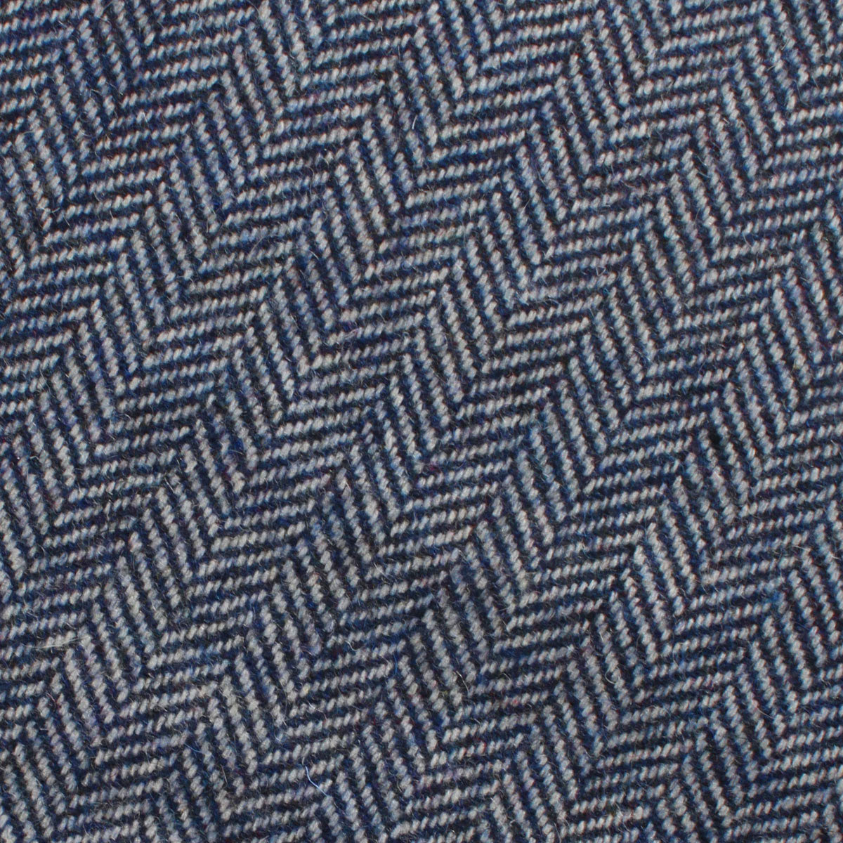 Irish Herringbone Blue Wool Fabric Mens Diamond Bowtie