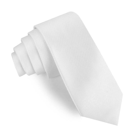 Ivory Crisp Twill Skinny Tie