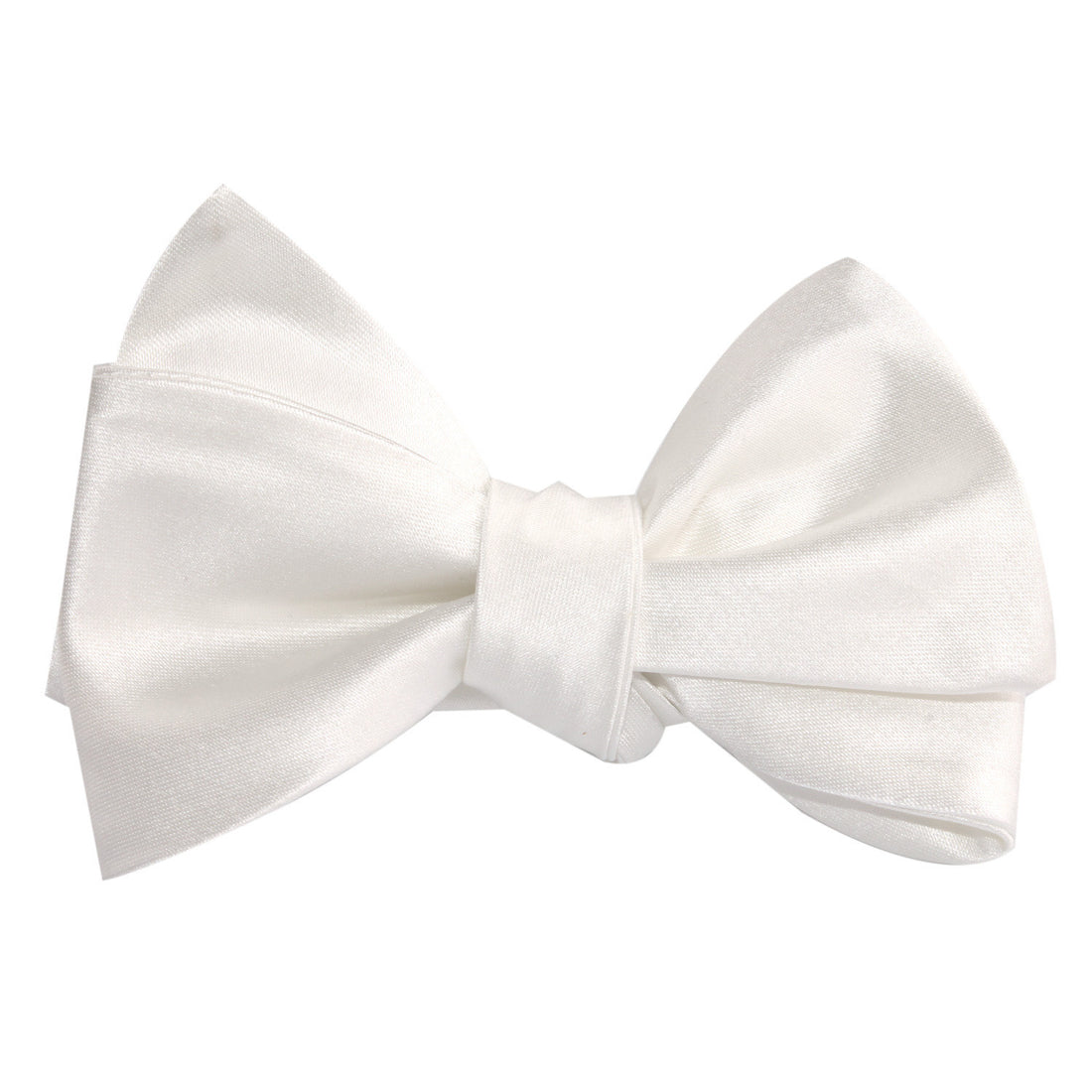 Ivory Satin Self Tie Bow Tie 2