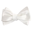 Ivory Satin Self Tie Bow Tie 3