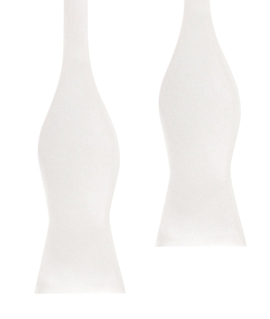 Ivory Satin Self Tie Bow Tie