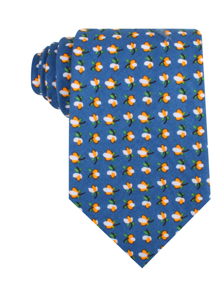 Iwaki Blue Petunia Floral Necktie