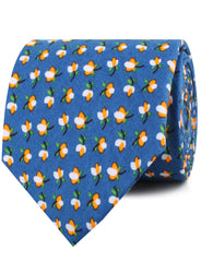 Iwaki Blue Petunia Floral Neckties