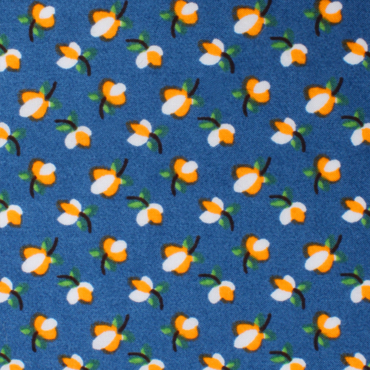 Iwaki Blue Petunia Floral Pocket Square Fabric