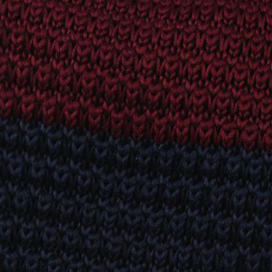 Lemmon Navy Blue & Maroon Striped Knitted Tie Fabric