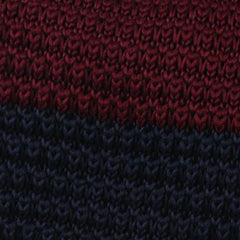Lemmon Navy Blue & Maroon Striped Knitted Tie Fabric