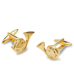 Jackie French Horn Gold Cufflinks
