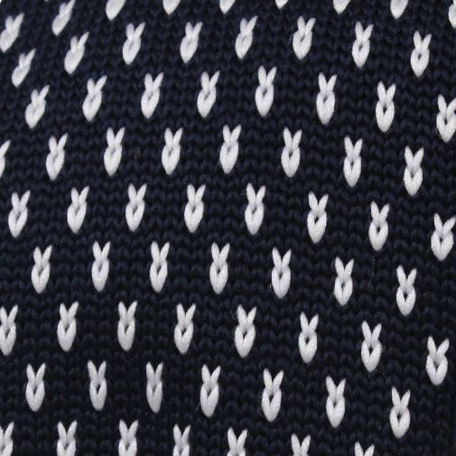 LaMotta Navy Blue Knitted Tie Fabric