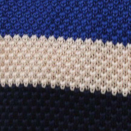 Jimmy the Gent Blue Striped Knitted Tie Fabric