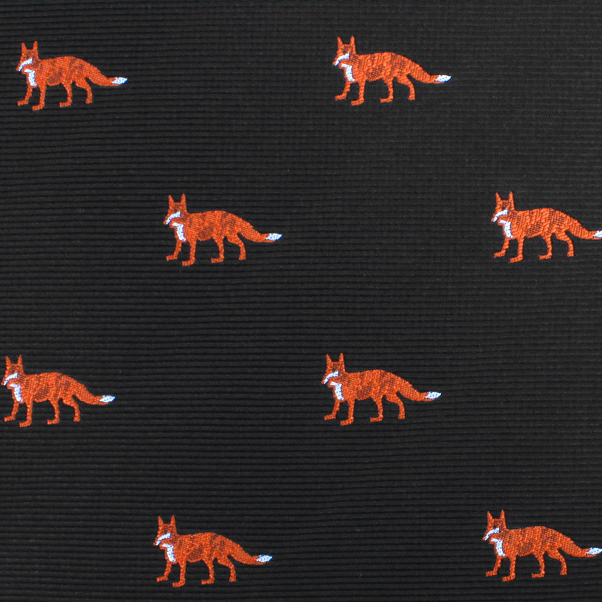 Japanese Ezo Red Fox Pocket Square Fabric
