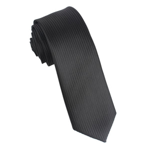 Jet Black Stripes Skinny Tie