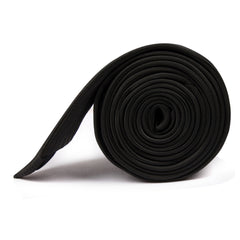 Jet Black Stripes Skinny Tie Side Roll