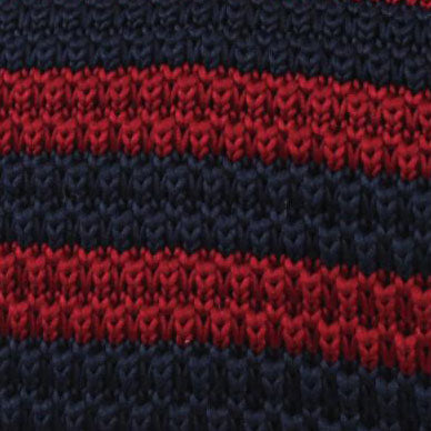 Doyle Navy Blue & Maroon Striped Knitted Tie Fabric