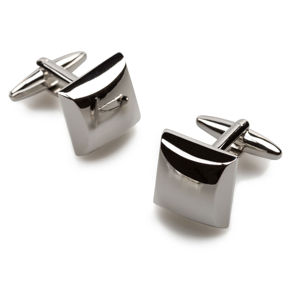 Johannes Brahms Silver Cufflinks | Simple Sheen Domed Square Cufflink ...