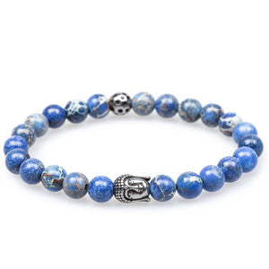 Jojutsu Blue Shattuckite Buddha Bracelet