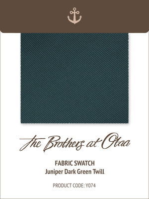 Fabric Swatch (Y074) - Juniper Dark Green Twill