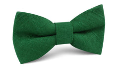 Juniper Dark Green Grain Linen Bow Tie