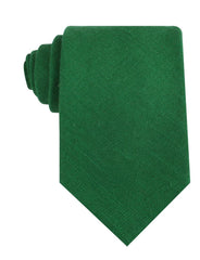 Juniper Dark Green Grain Linen Necktie
