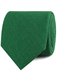 Juniper Dark Green Grain Linen Neckties
