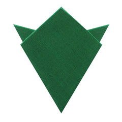 Juniper Dark Green Grain Linen Pocket Square