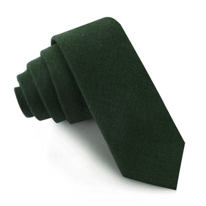 Juniper Green Linen Skinny Tie