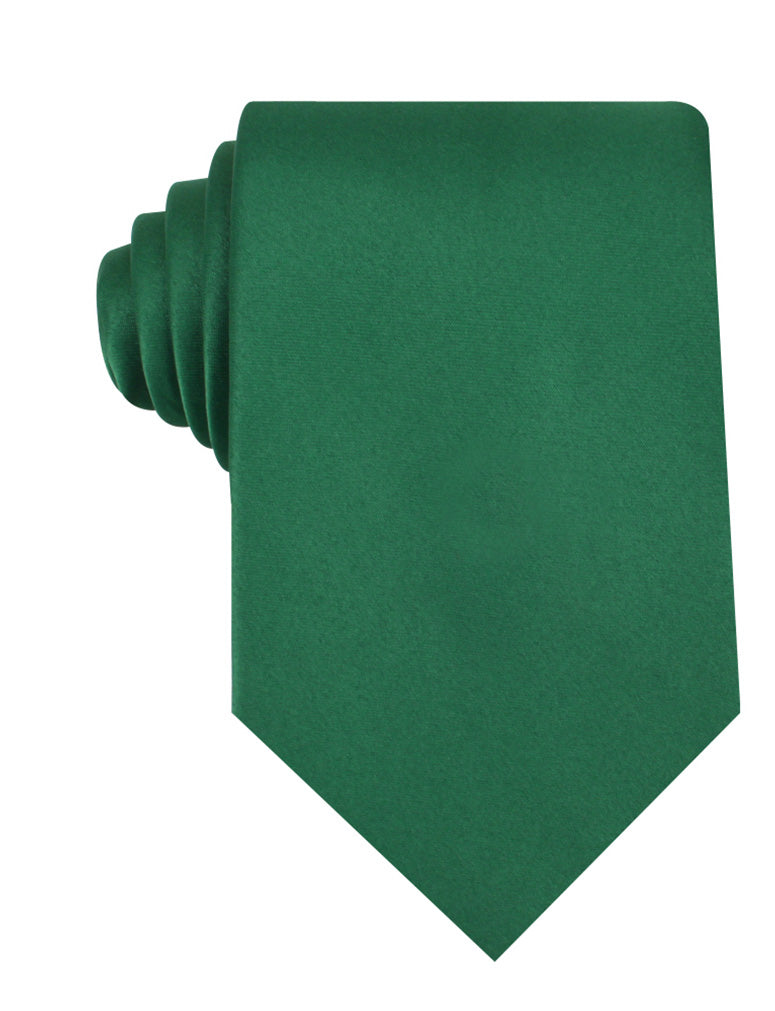 Juniper Green Satin Necktie