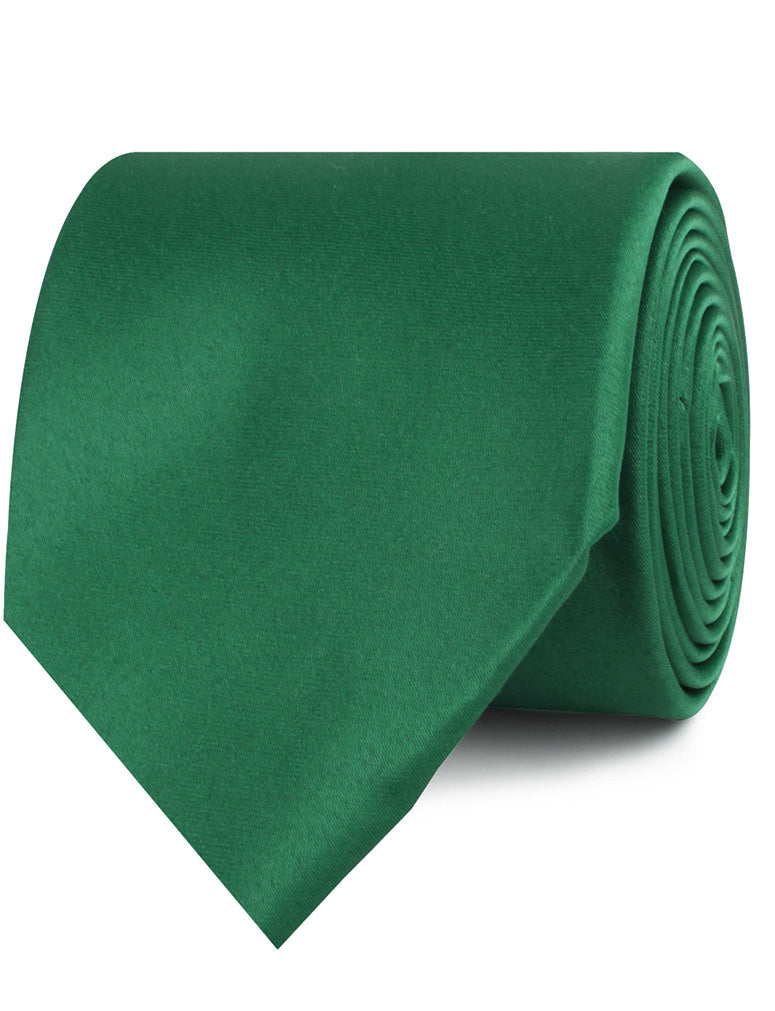 Juniper Green Satin Neckties