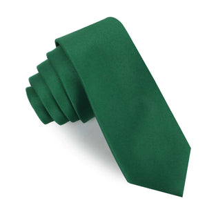 Juniper Green Satin Skinny Tie