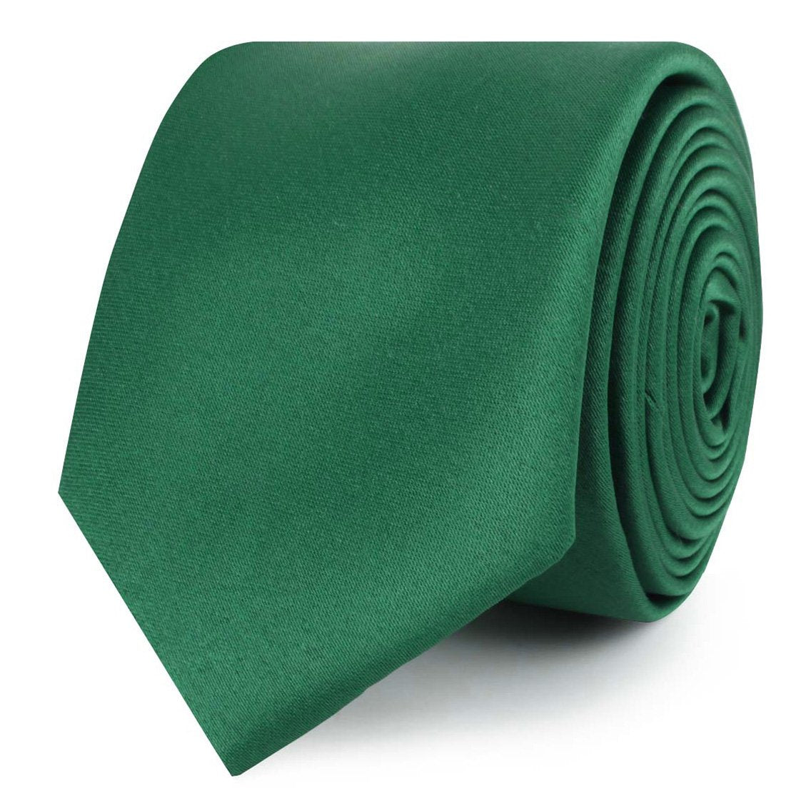 Juniper Green Satin Skinny Ties