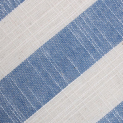 Kara Ada Light Blue Striped Linen Fabric Self Bowtie
