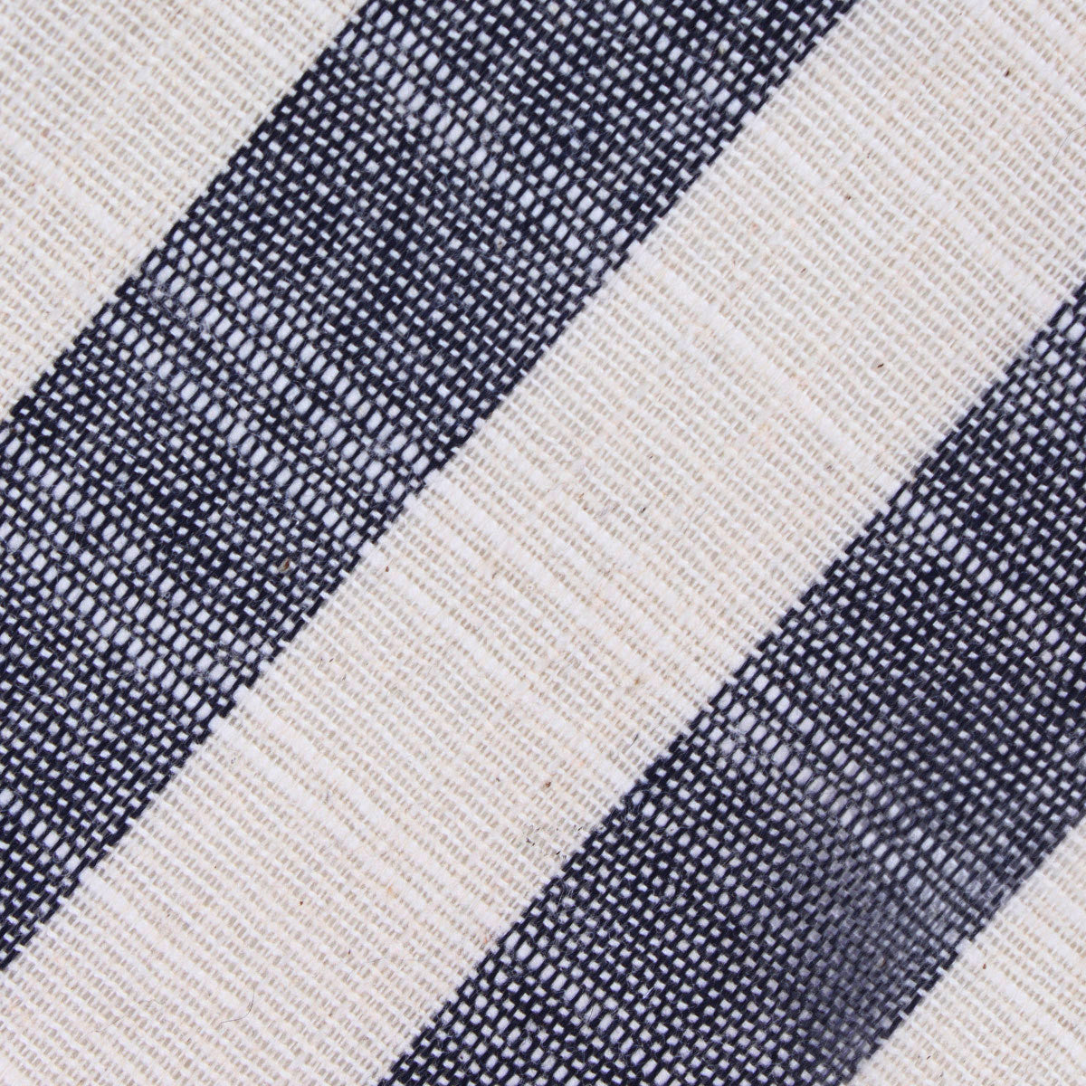 Kekova Blue Striped Linen Fabric Pocket Square
