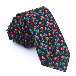 Kenrokuen Japanese Flower Skinny Tie