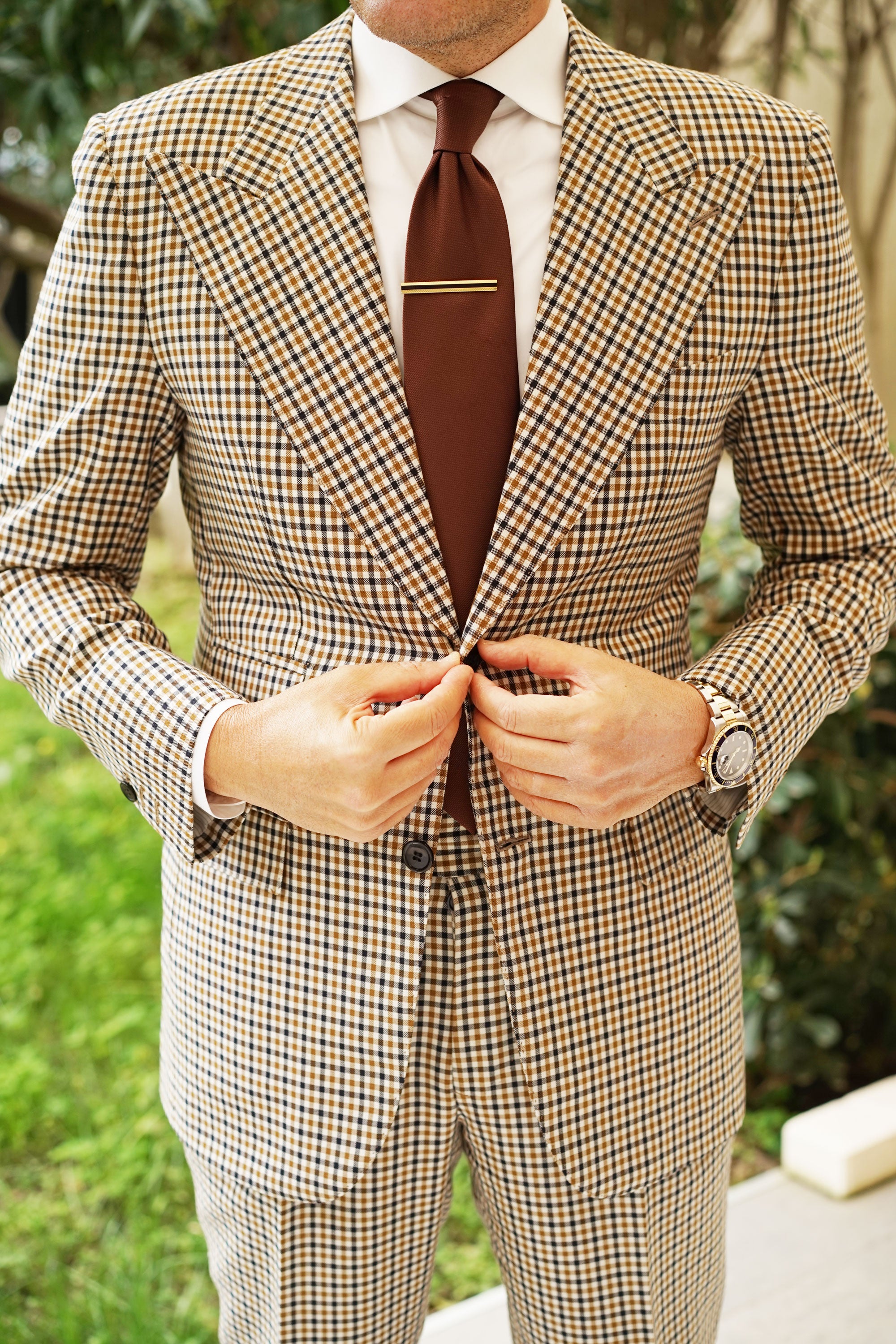 Packer Gold Tie Bar | Swank Black Line Centre Tie Clip & Tiepin | OTAA