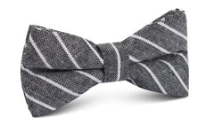 Kettle Linen Black Pinstripe Bow Tie