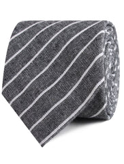 Kettle Linen Black Pinstripe Necktie