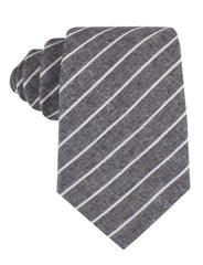 Kettle Linen Black Pinstripe Tie