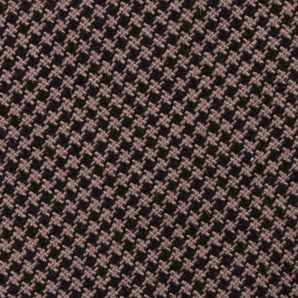 Khaki Black Houndstooth Blend Fabric Pocket Square