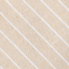 Khaki Linen Pinstripe Fabric Kids Diamond Bow Tie