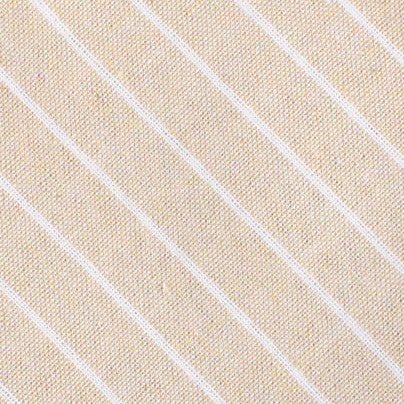 Khaki Linen Pinstripe Fabric Skinny Tie