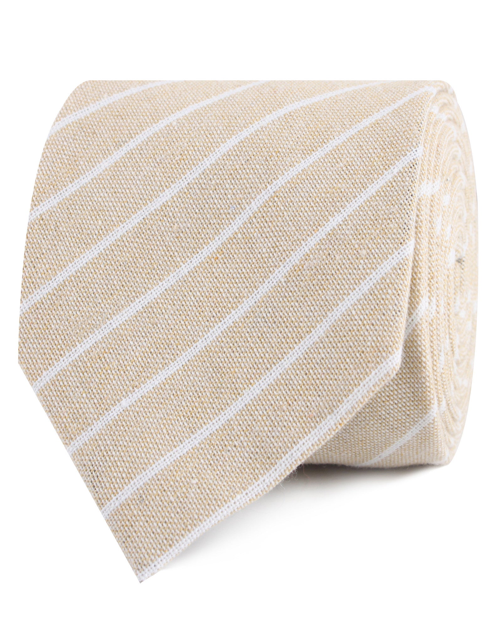 Khaki Linen Pinstripe Necktie