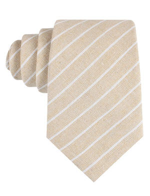 Khaki Linen Pinstripe Tie