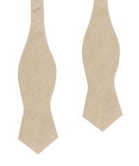 Khaki Linen Self Tie Diamond Bow Tie