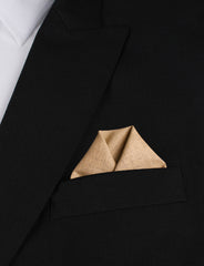 Khaki Linen Winged Puff Pocket Square Fold