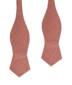 Khaki Red Houndstooth Blend Diamond Self Bow Tie