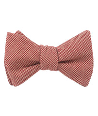 Khaki Red Houndstooth Blend Self Tied Bowtie