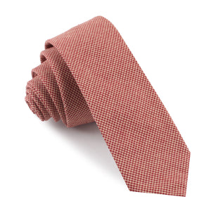 Khaki Red Houndstooth Blend Skinny Tie