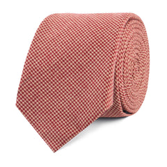 Khaki Red Houndstooth Blend Slim Tie