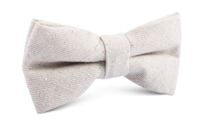 Khaki Twill Stripe Linen Bow Tie
