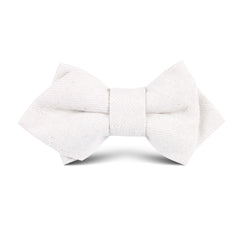 Khaki Twill Stripe Linen Kids Diamond Bow Tie